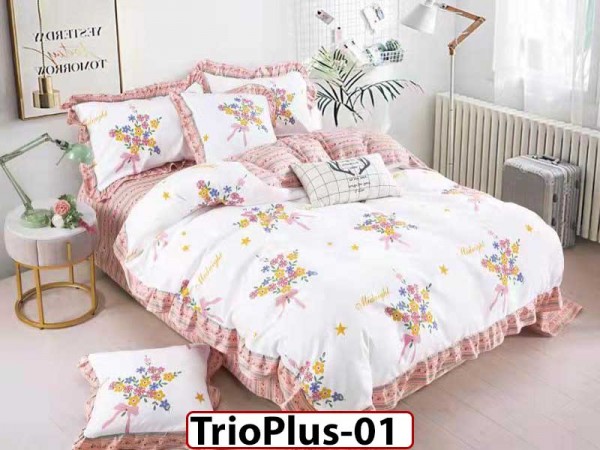 Lenjerie din finet 6 piese Cu Volanase - TrioPLUS01 Lenjerie din finet 6 piese Cu Volanase - TrioPLUS01