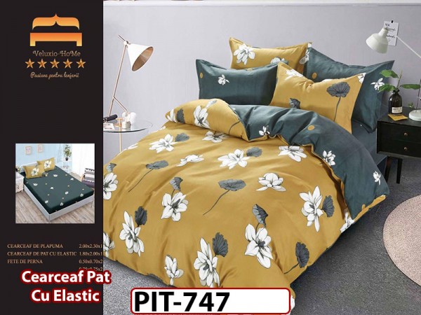 Lenjerie din finet 6 piese si cearceaf cu elastic - PIT747 Lenjerie din finet 6 piese si cearceaf cu elastic - PIT747
