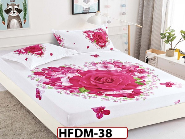 Husa de Pat din Finet + 2 Fete de Perne - Saltea 160x200 - Pat 2 Persoane - HFDM38 Husa de Pat din Finet + 2 Fete de Perne - Saltea 160x200 - Pat 2 Persoane - HFDM38