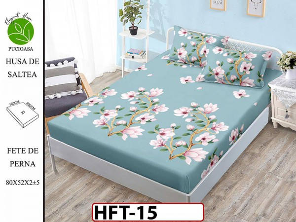Husa de Pat din Finet + 2 Fete de Perne - Saltea 180x200 - Pat 2 Persoane - HFT15 Husa de Pat din Finet + 2 Fete de Perne - Saltea 180x200 - Pat 2 Persoane - HFT15