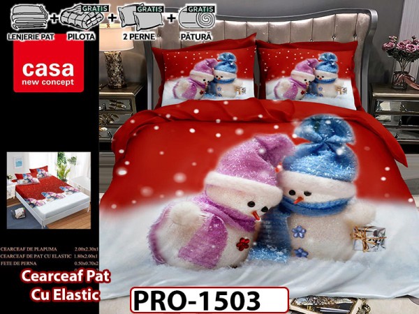 Lenjerie din finet 6 piese si cearsaf cu Elastic - PRO1503 Lenjerie din finet 6 piese si cearsaf cu Elastic - PRO1503