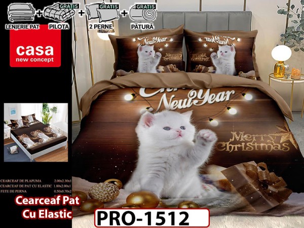 Lenjerie din finet 6 piese si cearsaf cu Elastic - PRO1512 Lenjerie din finet 6 piese si cearsaf cu Elastic - PRO1512