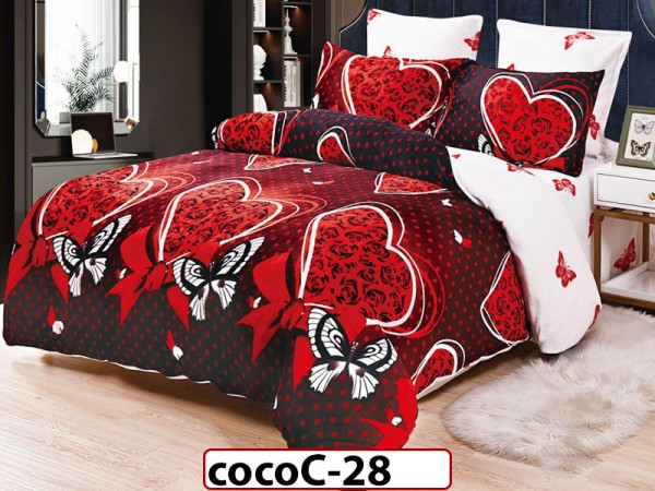 Lenjerie De Pat COCOLINO de 2 Persoane cu 6 piese - cocoC28 Lenjerie De Pat COCOLINO de 2 Persoane cu 6 piese - cocoC28