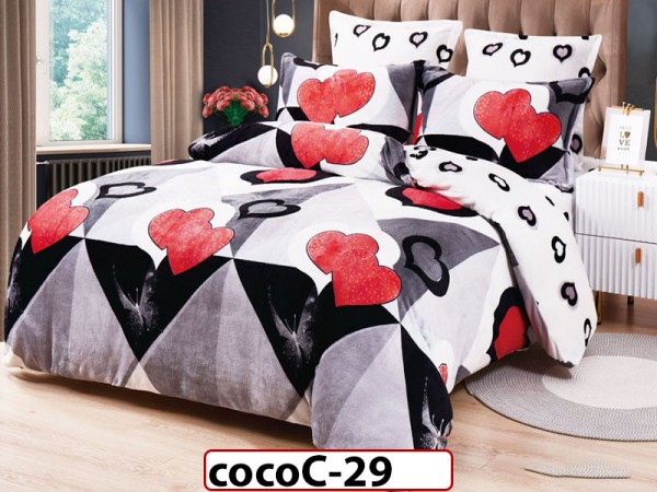 Lenjerie De Pat COCOLINO de 2 Persoane cu 6 piese - cocoC29 Lenjerie De Pat COCOLINO de 2 Persoane cu 6 piese - cocoC29