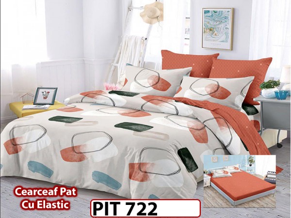 Lenjerie din finet 6 piese si cearceaf cu elastic - PIT722 Lenjerie din finet 6 piese si cearceaf cu elastic - PIT722