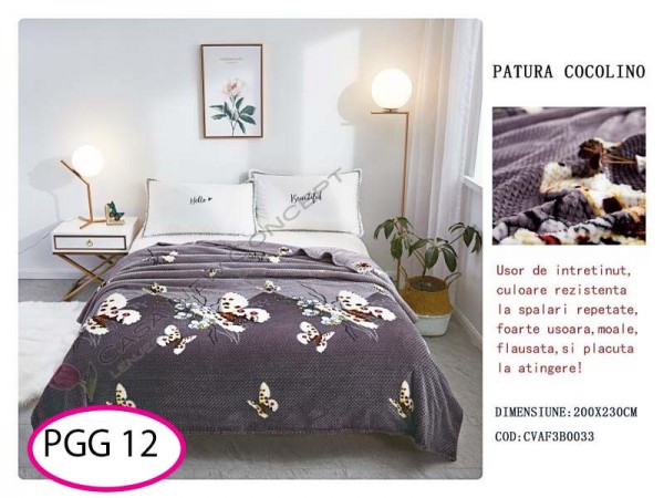 Patura Pufoasa Cocolino Grofata pentru pat dublu PGG 12 Patura Pufoasa Cocolino Grofata pentru pat dublu PGG 12