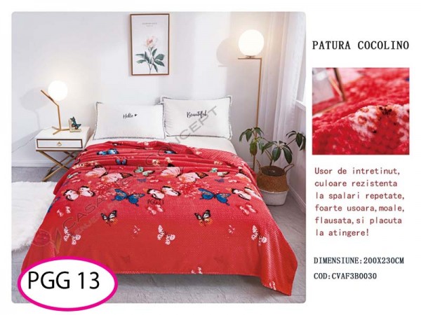 Patura Pufoasa Cocolino Grofata pentru pat dublu PGG 13 Patura Pufoasa Cocolino Grofata pentru pat dublu PGG 13