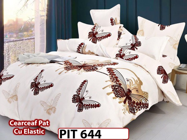 Lenjerie din finet 6 piese si cearceaf cu elastic - PIT644 Lenjerie din finet 6 piese si cearceaf cu elastic - PIT644