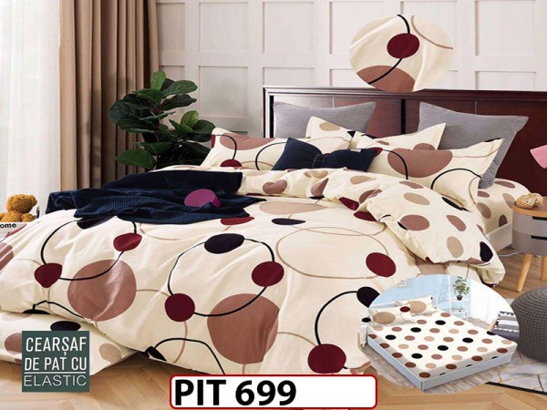Lenjerie din finet 6 piese si cearceaf cu elastic - PIT699 Lenjerie din finet 6 piese si cearceaf cu elastic - PIT699