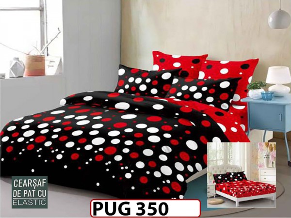 Lenjerie din finet 6 piese si cearceaf cu Elastic - PUG350 Lenjerie din finet 6 piese si cearceaf cu Elastic - PUG350