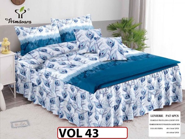 Lenjerie din finet 6 piese Cu Volanase - VOL43 Lenjerie din finet 6 piese Cu Volanase - VOL43