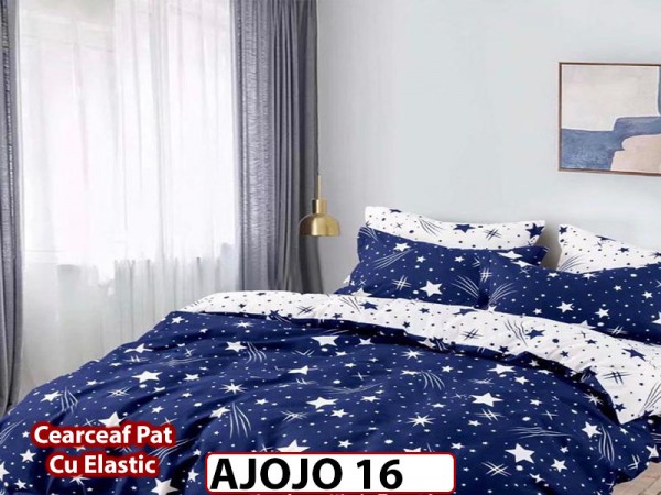 Lenjerie din finet 6 piese si cearceaf cu Elastic - AJOJO16 Lenjerie din finet 6 piese si cearceaf cu Elastic - AJOJO16