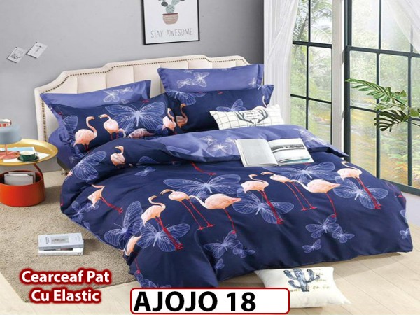 Lenjerie din finet 6 piese si cearceaf cu Elastic - AJOJO18 Lenjerie din finet 6 piese si cearceaf cu Elastic - AJOJO18