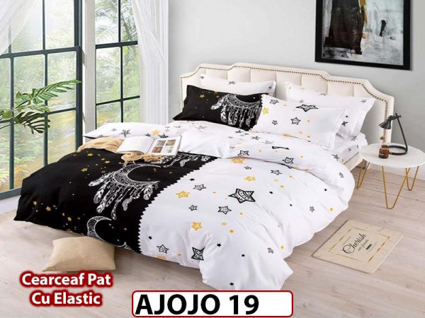 Lenjerie din finet 6 piese si cearceaf cu Elastic - AJOJO19 Lenjerie din finet 6 piese si cearceaf cu Elastic - AJOJO19