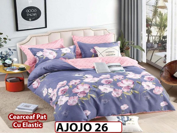 Lenjerie din finet 6 piese si cearceaf cu Elastic - AJOJO26 Lenjerie din finet 6 piese si cearceaf cu Elastic - AJOJO26