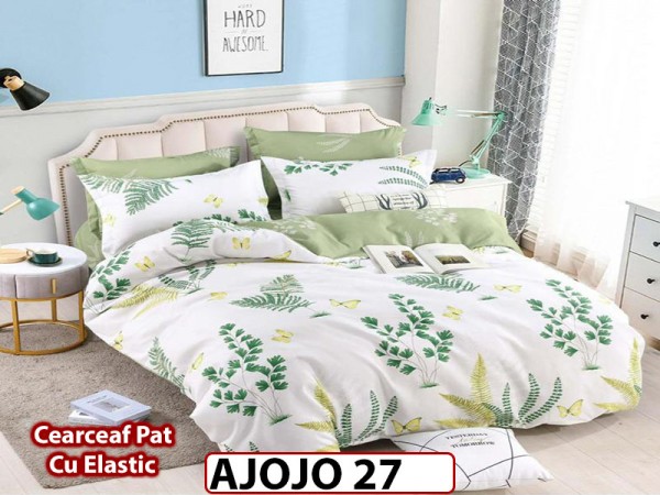 Lenjerie din finet 6 piese si cearceaf cu Elastic - AJOJO27 Lenjerie din finet 6 piese si cearceaf cu Elastic - AJOJO27