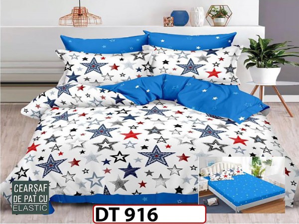 Lenjerie din finet 6 piese si cearceaf cu Elastic - DT916 Lenjerie din finet 6 piese si cearceaf cu Elastic - DT916