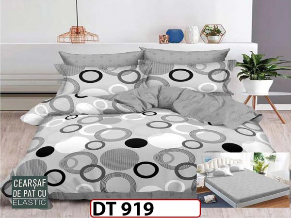 Lenjerie din finet 6 piese si cearceaf cu Elastic - DT919 Lenjerie din finet 6 piese si cearceaf cu Elastic - DT919