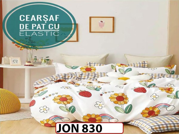 Lenjerie din finet 6 piese si cearceaf cu Elastic - JON830 Lenjerie din finet 6 piese si cearceaf cu Elastic - JON830