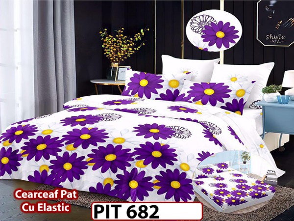 Lenjerie din finet 6 piese si cearceaf cu elastic - PIT682 Lenjerie din finet 6 piese si cearceaf cu elastic - PIT682