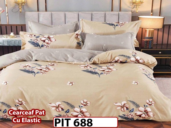 Lenjerie din finet 6 piese si cearceaf cu elastic - PIT688 Lenjerie din finet 6 piese si cearceaf cu elastic - PIT688