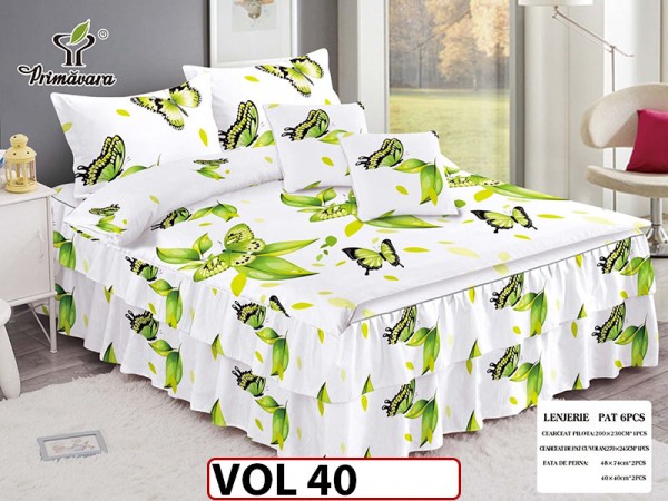 Lenjerie din finet 6 piese Cu Volanase - VOL40 Lenjerie din finet 6 piese Cu Volanase - VOL40