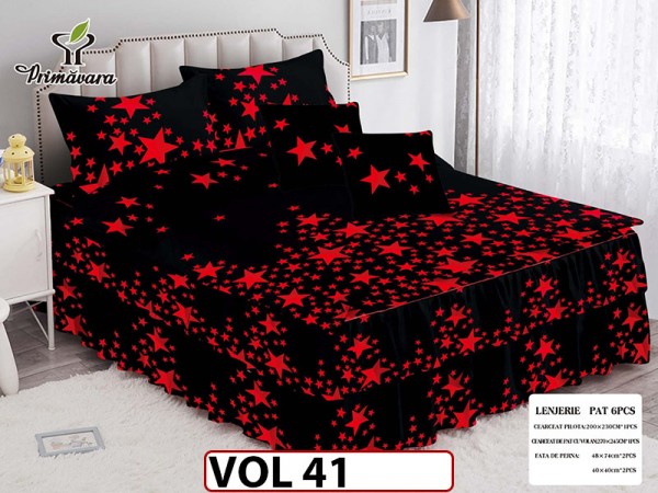 Lenjerie din finet 6 piese Cu Volanase - VOL41 Lenjerie din finet 6 piese Cu Volanase - VOL41