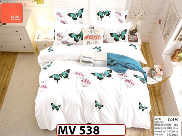 Lenjerie din bumbac Satinat 4 piese Casa New Concept - MV 538 Lenjerie din bumbac Satinat 4 piese Casa New Concept - MV 538