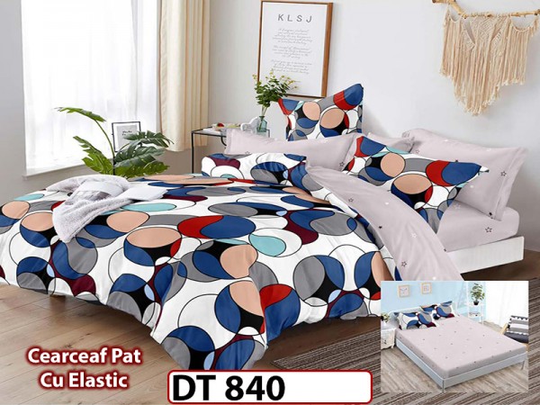 Lenjerie din finet 6 piese si cearceaf cu Elastic - DT840 Lenjerie din finet 6 piese si cearceaf cu Elastic - DT840