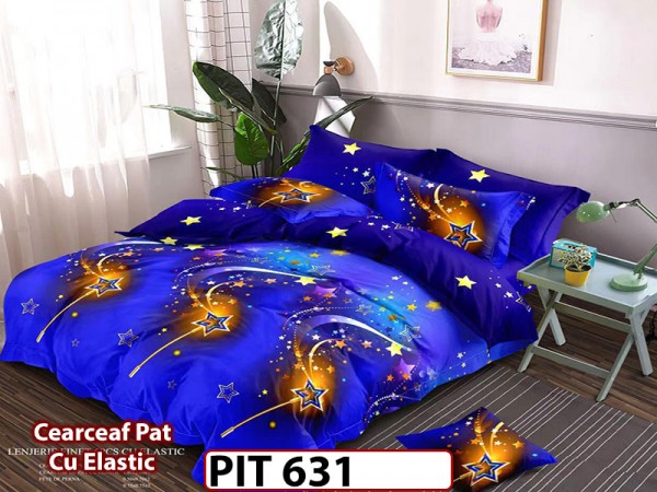 Lenjerie din finet 6 piese si cearceaf cu elastic - PIT631 Lenjerie din finet 6 piese si cearceaf cu elastic - PIT631