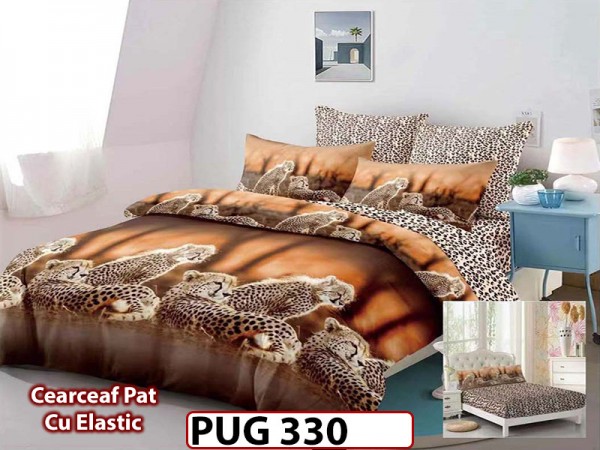 Lenjerie din finet 6 piese si cearceaf cu Elastic - PUG330 Lenjerie din finet 6 piese si cearceaf cu Elastic - PUG330