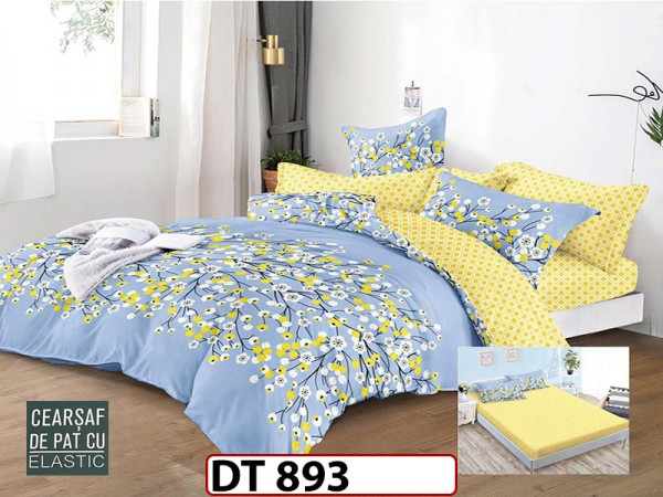 Lenjerie din finet 6 piese si cearceaf cu Elastic - DT893 Lenjerie din finet 6 piese si cearceaf cu Elastic - DT893
