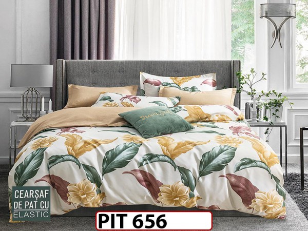 Lenjerie din finet 6 piese si cearceaf cu elastic - PIT656 Lenjerie din finet 6 piese si cearceaf cu elastic - PIT656