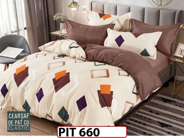 Lenjerie din finet 6 piese si cearceaf cu elastic - PIT660 Lenjerie din finet 6 piese si cearceaf cu elastic - PIT660