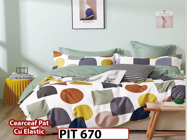 Lenjerie din finet 6 piese si cearceaf cu elastic - PIT670 Lenjerie din finet 6 piese si cearceaf cu elastic - PIT670