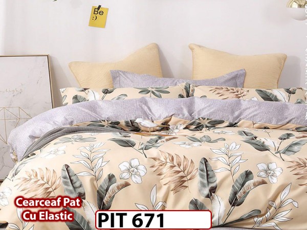 Lenjerie din finet 6 piese si cearceaf cu elastic - PIT671 Lenjerie din finet 6 piese si cearceaf cu elastic - PIT671