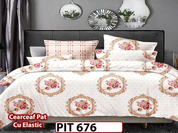 Lenjerie din finet 6 piese si cearceaf cu elastic - PIT676 Lenjerie din finet 6 piese si cearceaf cu elastic - PIT676