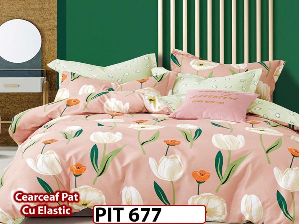 Lenjerie din finet 6 piese si cearceaf cu elastic - PIT677 Lenjerie din finet 6 piese si cearceaf cu elastic - PIT677