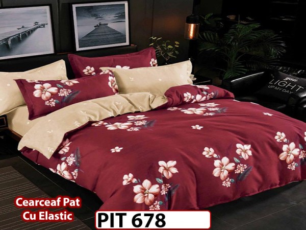 Lenjerie din finet 6 piese si cearceaf cu elastic - PIT678 Lenjerie din finet 6 piese si cearceaf cu elastic - PIT678