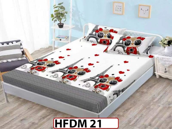 Husa de Pat din Finet + 2 Fete de Perne - Saltea 160x200 - Pat 2 Persoane - HFDM21 Husa de Pat din Finet + 2 Fete de Perne - Saltea 160x200 - Pat 2 Persoane - HFDM21