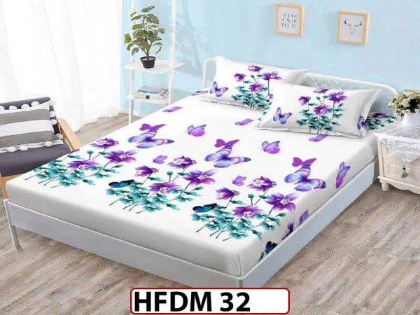 Husa de Pat din Finet + 2 Fete de Perne - Saltea 160x200 - Pat 2 Persoane - HFDM32 Husa de Pat din Finet + 2 Fete de Perne - Saltea 160x200 - Pat 2 Persoane - HFDM32
