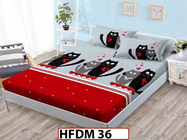 Husa de Pat din Finet + 2 Fete de Perne - Saltea 160x200 - Pat 2 Persoane - HFDM36 Husa de Pat din Finet + 2 Fete de Perne - Saltea 160x200 - Pat 2 Persoane - HFDM36