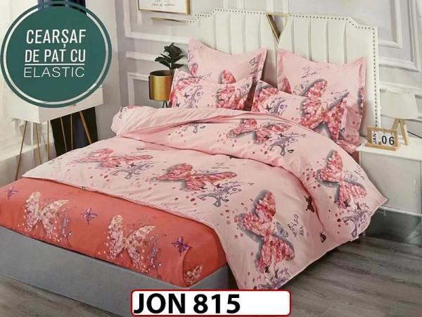Lenjerie din finet 6 piese si cearceaf cu Elastic - JON815 Lenjerie din finet 6 piese si cearceaf cu Elastic - JON815