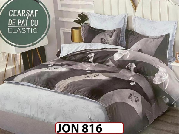 Lenjerie din finet 6 piese si cearceaf cu Elastic - JON816 Lenjerie din finet 6 piese si cearceaf cu Elastic - JON816