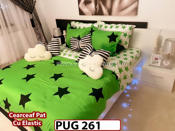 Lenjerie din finet 6 piese si cearceaf cu Elastic - PUG261 Lenjerie din finet 6 piese si cearceaf cu Elastic - PUG261