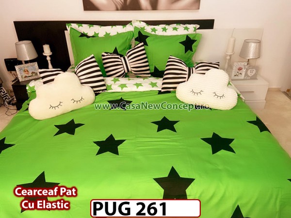 Lenjerie din finet 6 piese si cearceaf cu Elastic - PUG261 Lenjerie din finet 6 piese si cearceaf cu Elastic - PUG261