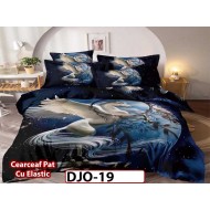 Lenjerie 3D din finet 4 piese 1 Persoana Cearceaf cu Elastec - DJO19