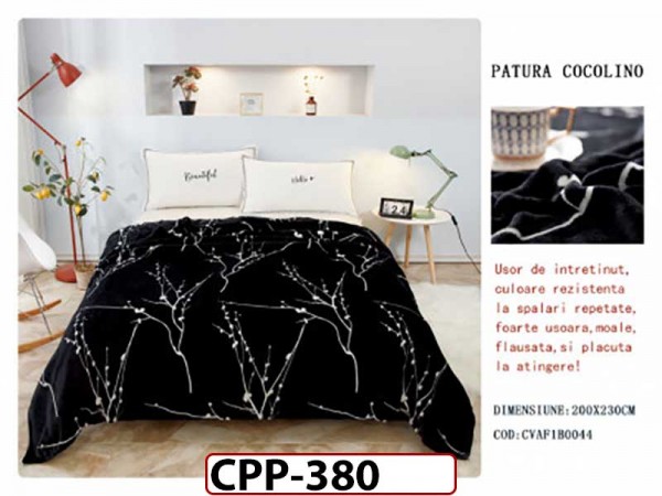 Patura Pufoasa Cocolino pentru pat dublu - CPP380