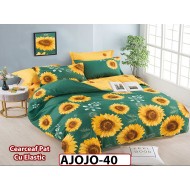 Lenjerie din finet 6 piese si cearceaf cu Elastic - AJOJO40