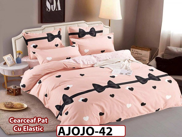 Lenjerie din finet 6 piese si cearceaf cu Elastic - AJOJO42 Lenjerie din finet 6 piese si cearceaf cu Elastic - AJOJO42